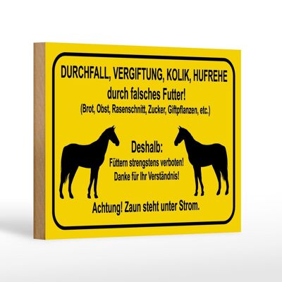 Cartel de madera aviso 18x12 cm alimentación decoración estrictamente prohibida