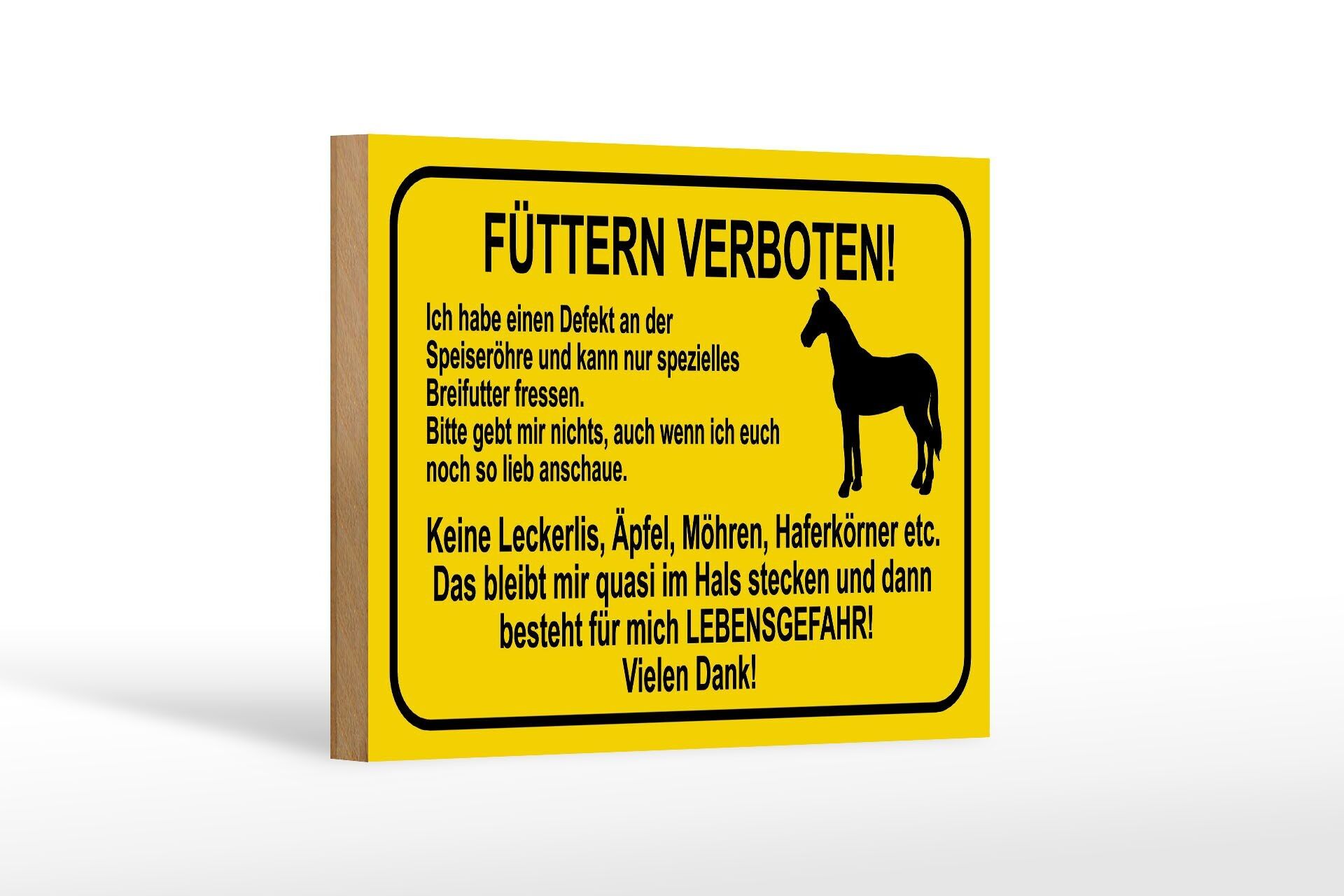 Cartello in legno 18x12 cm decorazione alimentazione cavalli proibiti