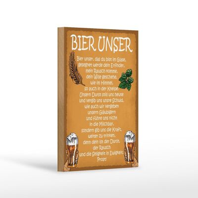 Cartel de madera que dice 12x18 cm cerveza nuestra decoración para siempre saludos