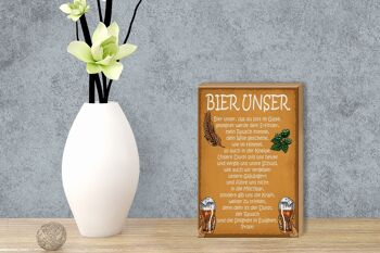 Panneau en bois disant 12x18 cm bière notre décoration pour toujours 3