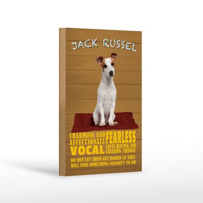 Cartello in legno con scritta 12x18 cm decorazione affascinante cane Jack Russel