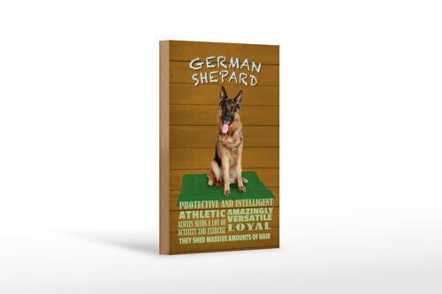 Holzschild Spruch 12x18 cm German Shepard Hund athletic Dekoration
