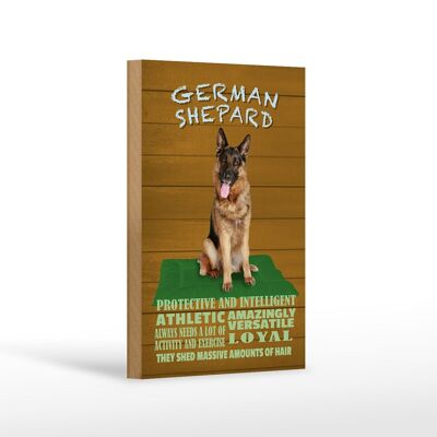 Holzschild Spruch 12x18 cm German Shepard Hund athletic Dekoration