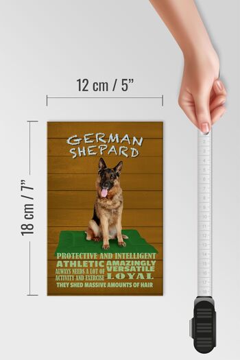 Panneau en bois indiquant 12x18 cm Décoration athlétique de chien de berger allemand 4