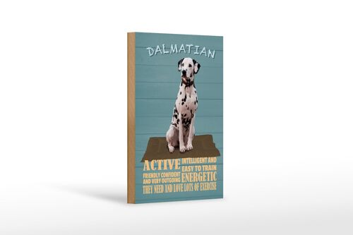 Holzschild Spruch 12x18 cm Dalmatian Hund active and easy Dekoration