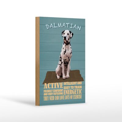 Holzschild Spruch 12x18 cm Dalmatian Hund active and easy Dekoration