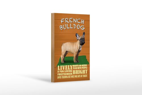 Holzschild Spruch 12x18 cm French Bulldog Hund lively Dekoration