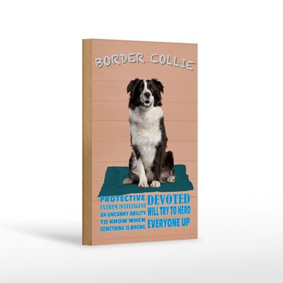 Cartel de madera con texto 12x18 cm Decoración protectora para perros Border Collie