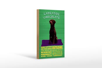 Panneau en bois indiquant 12x18 cm Panneau vert Labrador Chocolate Dog 1