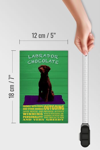 Panneau en bois indiquant 12x18 cm Panneau vert Labrador Chocolate Dog 4