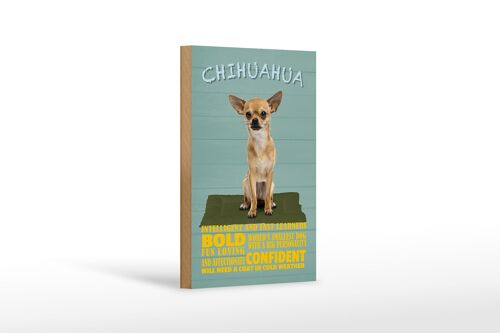 Holzschild Spruch 12x18 cm Chihuahua Hund bold confident Dekoration