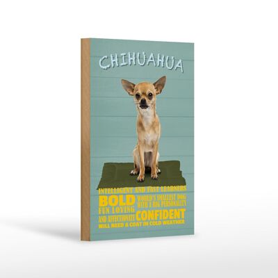 Cartello in legno con scritta 12x18 cm Chihuahua cane decorazione audace e sicura