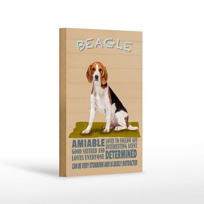 Holzschild Spruch 12x18 cm Beagle Hund loves to follow any Dekoration
