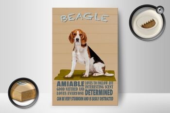 Panneau en bois disant 12x18 cm Le chien Beagle aime suivre n'importe quelle décoration 2