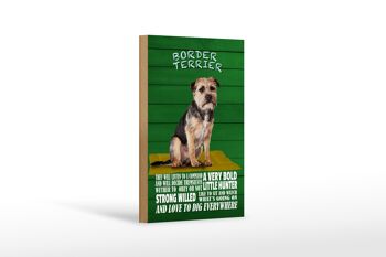 Panneau en bois indiquant 12x18 cm Border Terrier Dog une décoration très audacieuse 1