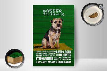Panneau en bois indiquant 12x18 cm Border Terrier Dog une décoration très audacieuse 2