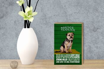 Panneau en bois indiquant 12x18 cm Border Terrier Dog une décoration très audacieuse 3