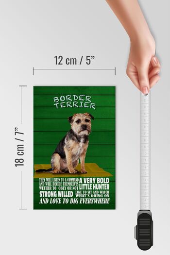 Panneau en bois indiquant 12x18 cm Border Terrier Dog une décoration très audacieuse 4