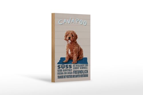 Holzschild Spruch 12x18 cm Cavapoo Hund süss freundlich Dekoration