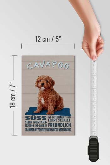 Panneau en bois disant 12x18 cm Cavapoo dog sweet friendly decoration 4
