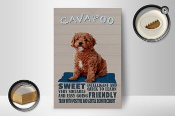 Panneau en bois disant 12x18 cm Cavapoo dog sweet friendly decoration 2