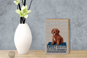 Panneau en bois disant 12x18 cm Cavapoo dog sweet friendly decoration 3