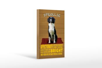 Panneau en bois disant 12x18 cm Sprollie chien intelligent décoration loyale 1