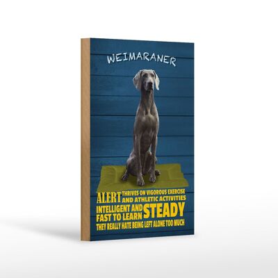 Holzschild Spruch 12x18cm Weimaraner Hund alert and steady Dekoration