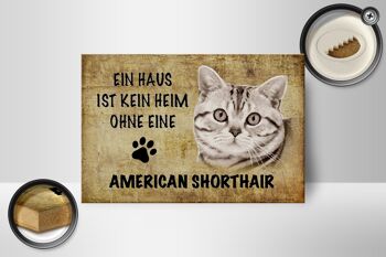Panneau en bois indiquant 18x12 cm Décoration chat American Shorthair 2