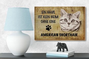Panneau en bois indiquant 18x12 cm Décoration chat American Shorthair 3