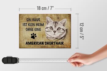 Panneau en bois indiquant 18x12 cm Décoration chat American Shorthair 4