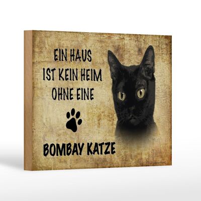 Panneau en bois disant 18x12 cm Chat Bombay sans décoration d'intérieur