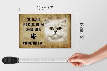 Panneau en bois disant 18x12 cm chat chinchilla sans décoration d'intérieur 4