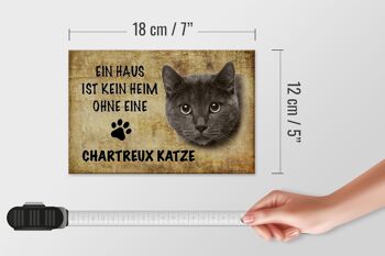 Panneau en bois disant 18x12 cm Décoration chat Chartreux 4