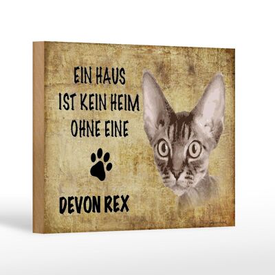 Letrero de madera que dice Gato Devon Rex 18x12 cm sin decoración del hogar
