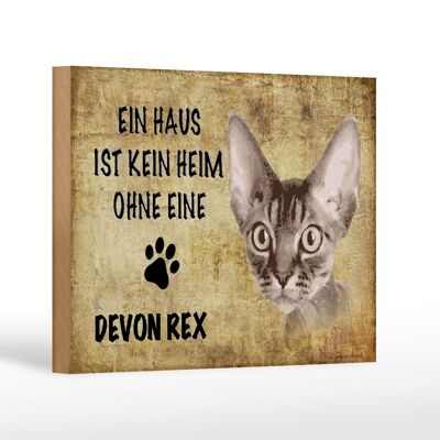 Panneau en bois indiquant 18x12 cm Chat Devon Rex sans décoration d'intérieur