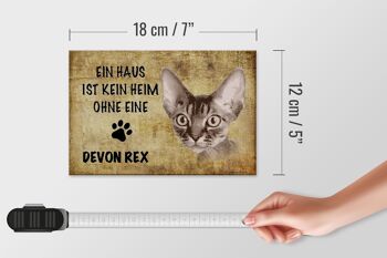 Panneau en bois indiquant 18x12 cm Chat Devon Rex sans décoration d'intérieur 4