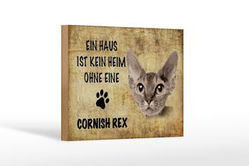 Panneau en bois indiquant 18x12 cm Décoration chat Cornish Rex 1