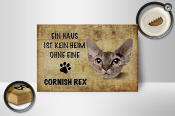 Panneau en bois indiquant 18x12 cm Décoration chat Cornish Rex 2