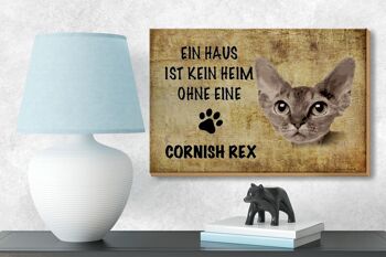 Panneau en bois indiquant 18x12 cm Décoration chat Cornish Rex 3