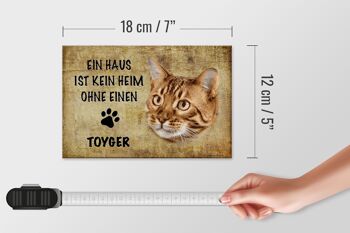 Panneau en bois disant 18x12 cm Chat Toyger sans décoration d'intérieur 4