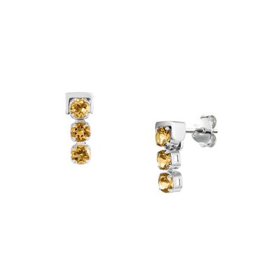 Di Diao Citrine Stud Earrings, Sterling Silver