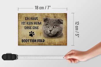 Panneau en bois indiquant 18x12 cm Décoration chat Scottish Fold 4