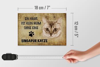 Panneau en bois indiquant 18x12 cm Chat de Singapour sans décoration d'intérieur 4