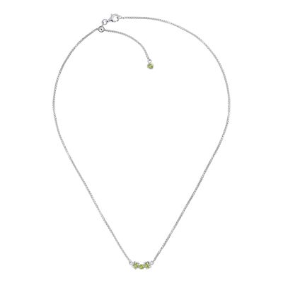 San Shi Peridot Necklace, Sterling Silver