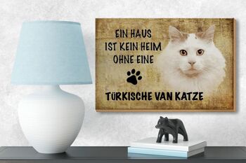 Panneau en bois disant 18x12 cm, décoration cadeau chat de Van turc 3