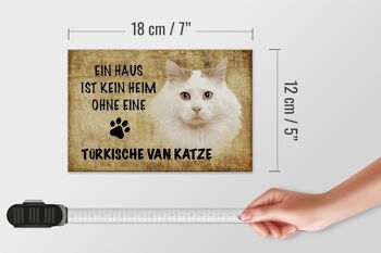 Panneau en bois disant 18x12 cm, décoration cadeau chat de Van turc 4