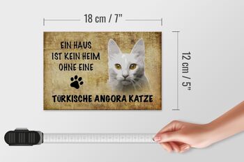 Panneau en bois disant 18x12 cm décoration cadeau chat Angora turc 4