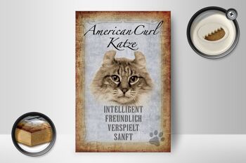 Panneau en bois disant 12x18 cm American Curl Cat décoration cadeau 2