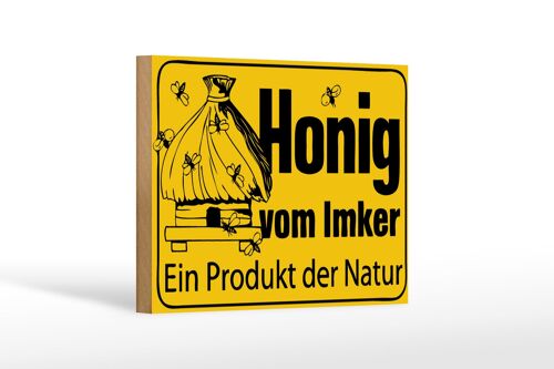 Holzschild Hinweis 18x12cm Honig vom Imker Naturprodukt Dekoration